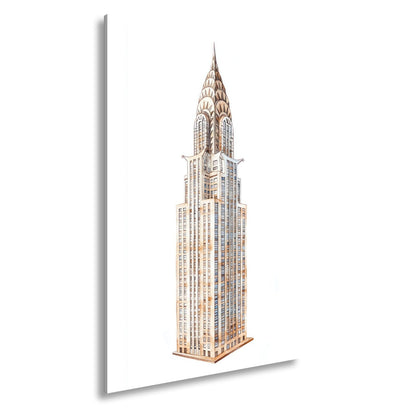 Leinwandbild Eleganter Art - déco - Turm in filigraner Aquarellzeichnung - deyoli