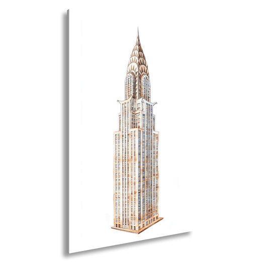 Leinwandbild Eleganter Art - déco - Turm in filigraner Aquarellzeichnung - deyoli