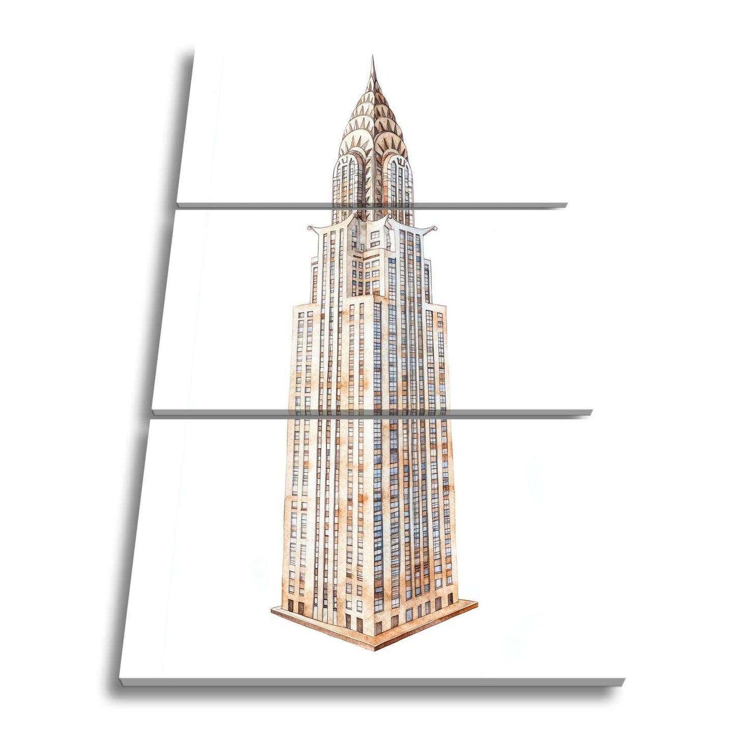 Leinwandbild Eleganter Art - déco - Turm in filigraner Aquarellzeichnung - deyoli