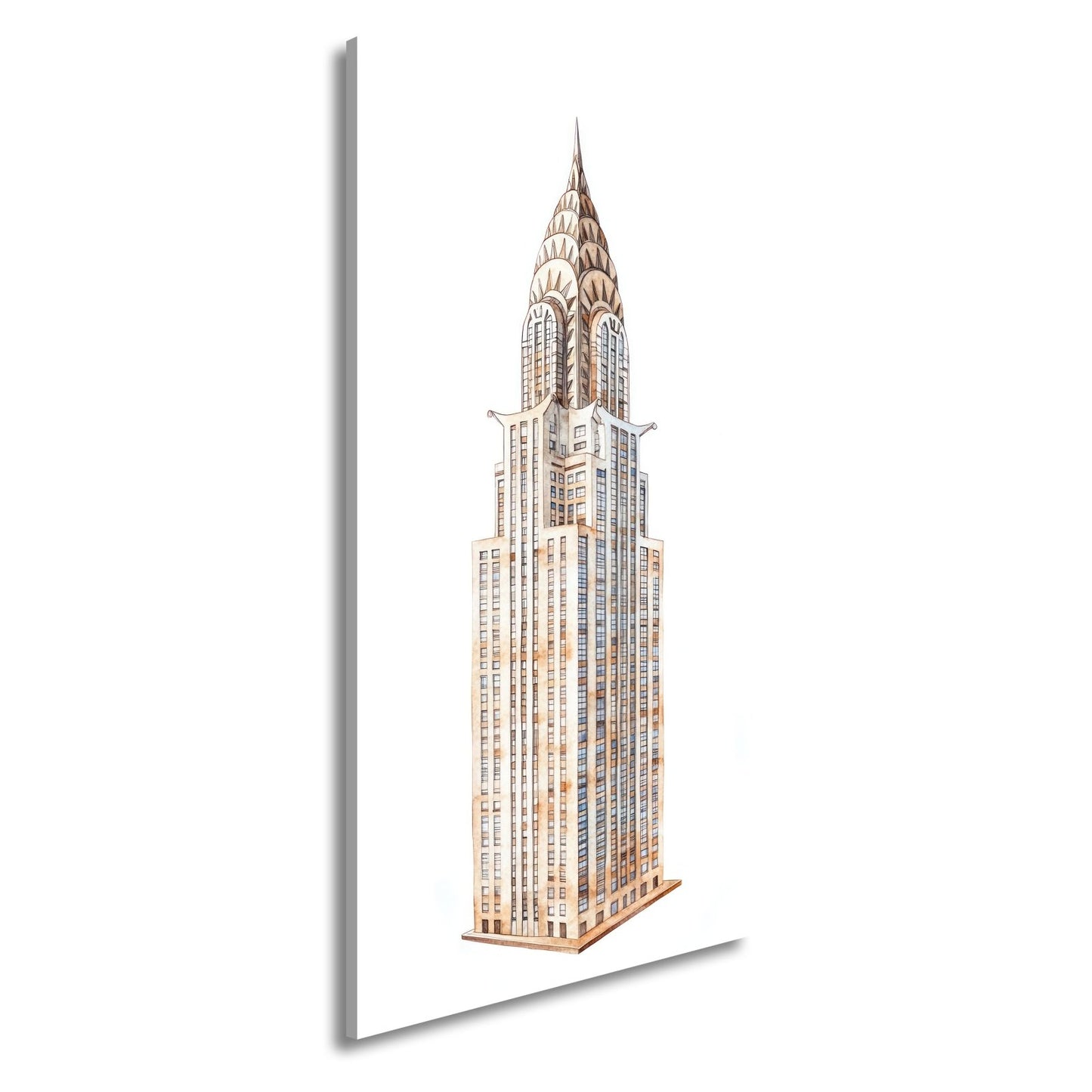 Leinwandbild Eleganter Art - déco - Turm in filigraner Aquarellzeichnung - deyoli