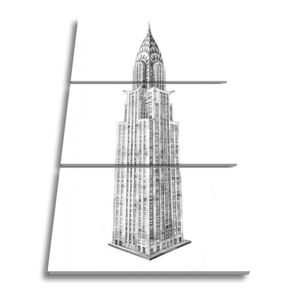 Leinwandbild Eleganter Art - déco - Turm in filigraner Aquarellzeichnung - deyoli