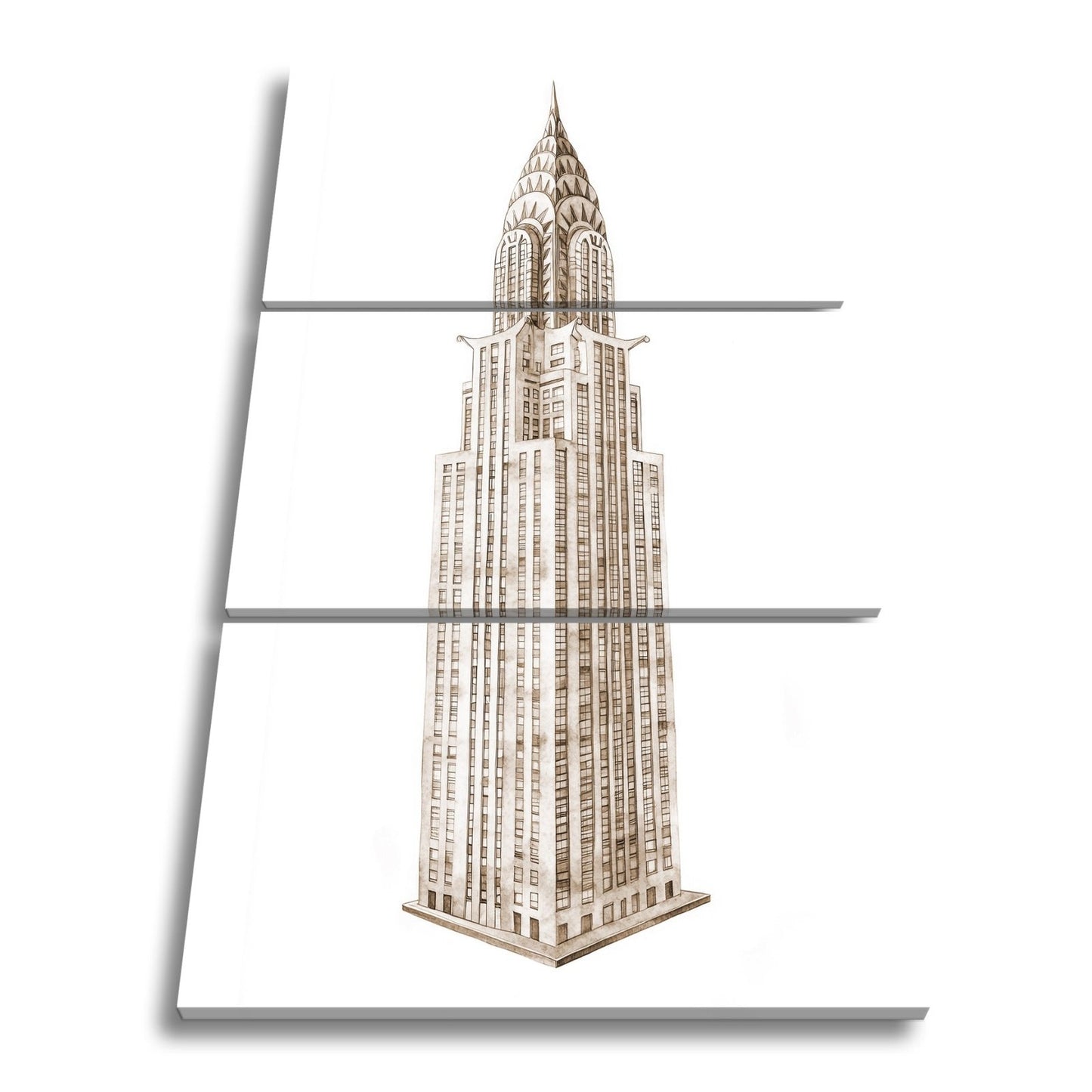 Leinwandbild Eleganter Art - déco - Turm in filigraner Aquarellzeichnung - deyoli