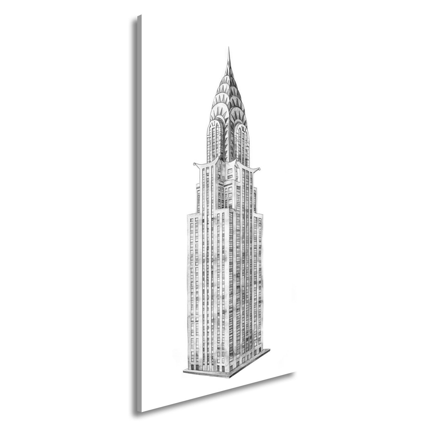 Leinwandbild Eleganter Art - déco - Turm in filigraner Aquarellzeichnung - deyoli
