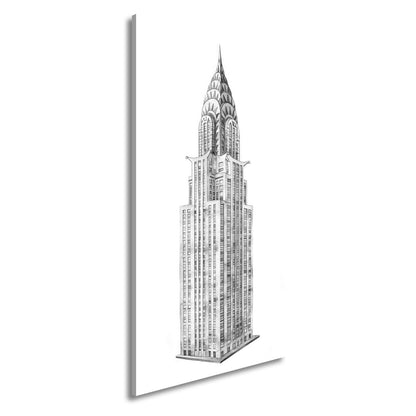Leinwandbild Eleganter Art - déco - Turm in filigraner Aquarellzeichnung - deyoli