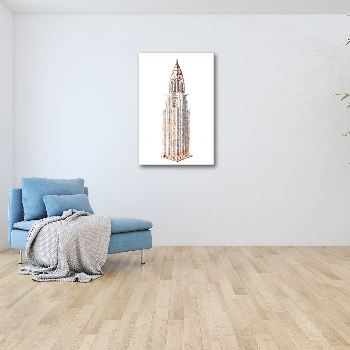 Leinwandbild Eleganter Art - déco - Turm in filigraner Aquarellzeichnung - deyoli