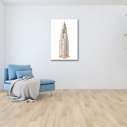Leinwandbild Eleganter Art - déco - Turm in filigraner Aquarellzeichnung - deyoli