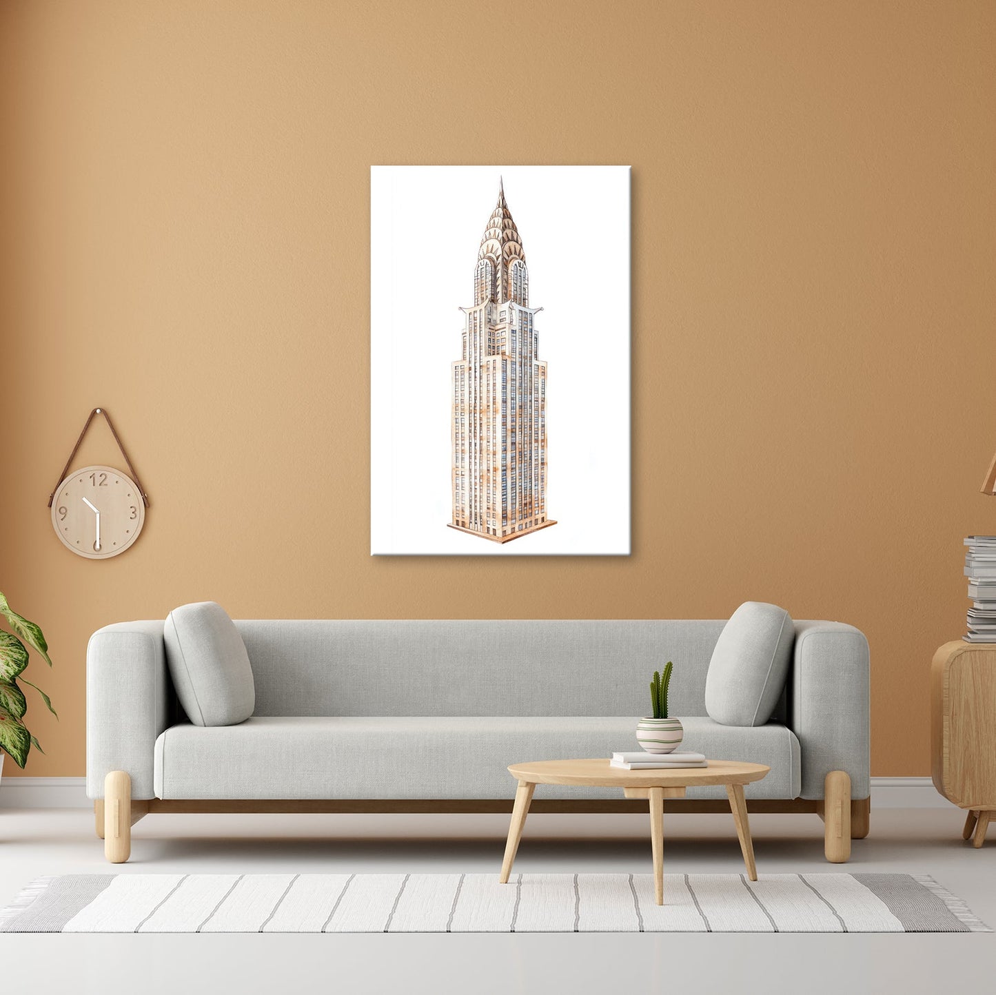 Leinwandbild Eleganter Art - déco - Turm in filigraner Aquarellzeichnung - deyoli