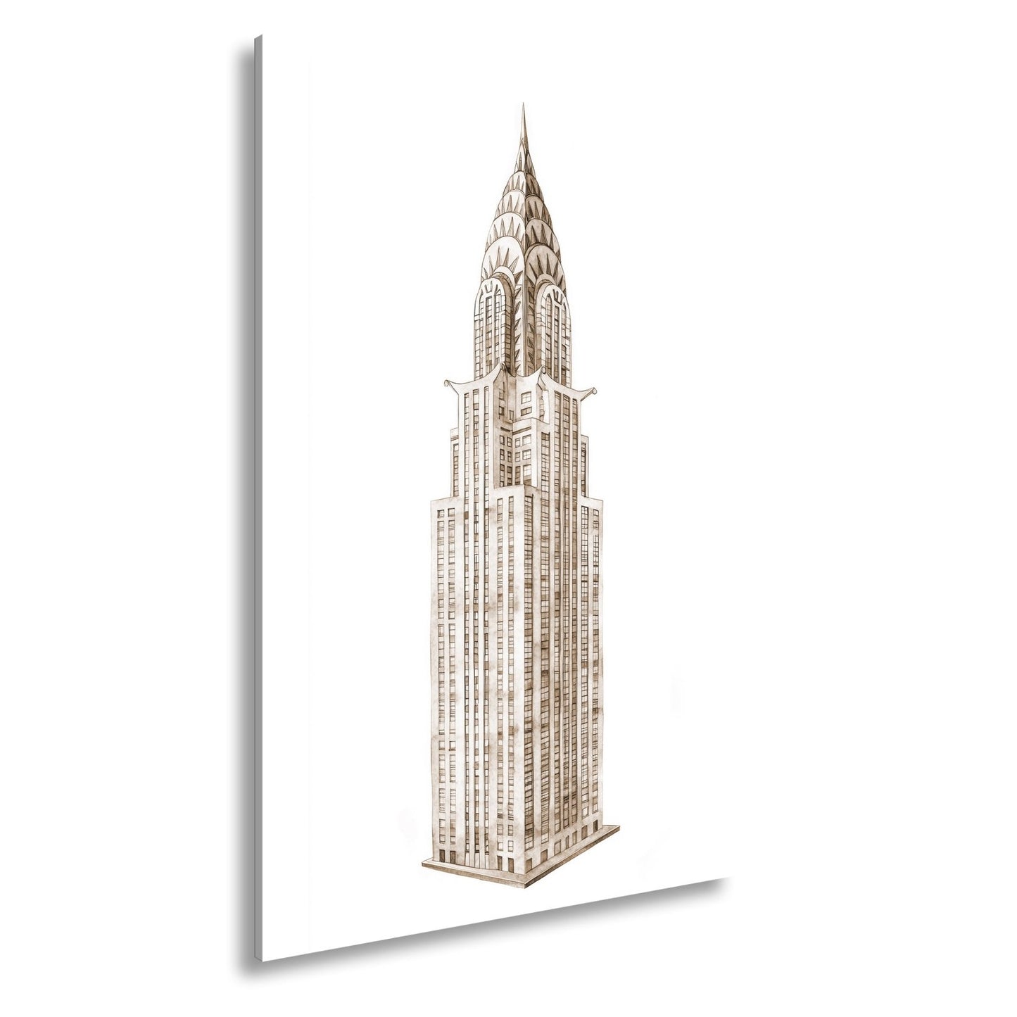 Leinwandbild Eleganter Art - déco - Turm in filigraner Aquarellzeichnung - deyoli
