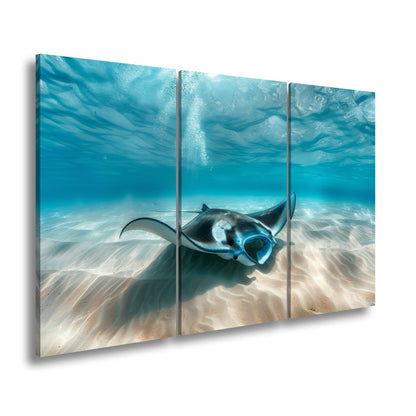 Leinwandbild Eleganter Manta – Sanfter Meeresgrund XXL Wandbild - deyoli