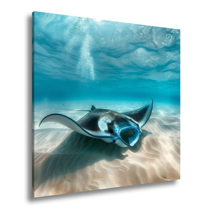 Leinwandbild Eleganter Manta – Sanfter Meeresgrund XXL Wandbild - deyoli