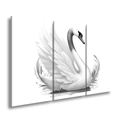 Leinwandbild Eleganter Schwan mit goldenen Wasserspritzern - deyoli