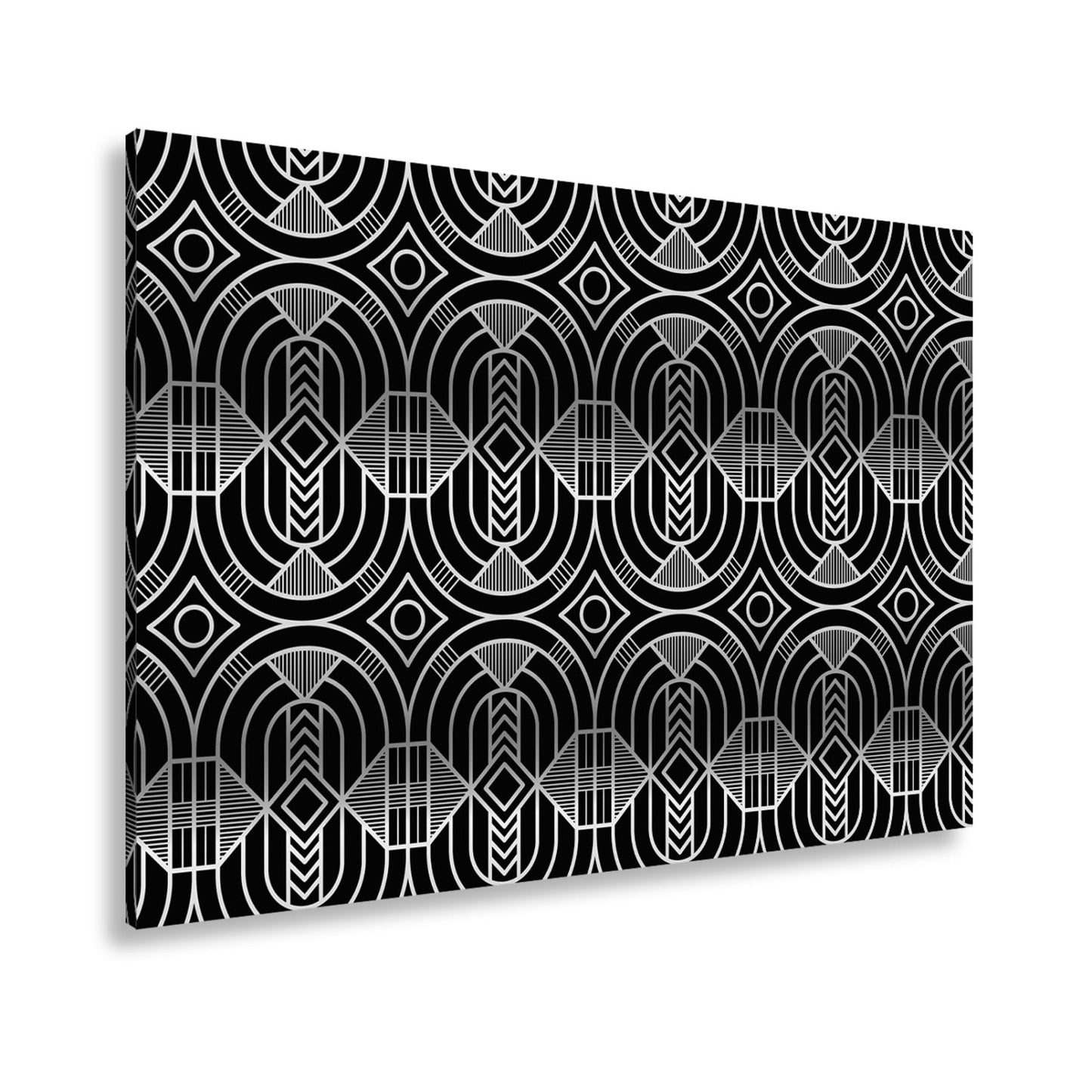 Leinwandbild Elegantes Art - Deco - Muster in goldenen, geometrischen Linien - deyoli