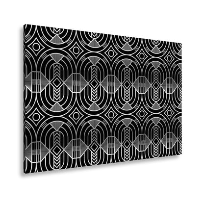 Leinwandbild Elegantes Art - Deco - Muster in goldenen, geometrischen Linien - deyoli