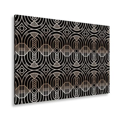 Leinwandbild Elegantes Art - Deco - Muster in goldenen, geometrischen Linien - deyoli