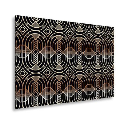 Leinwandbild Elegantes Art - Deco - Muster in goldenen, geometrischen Linien - deyoli