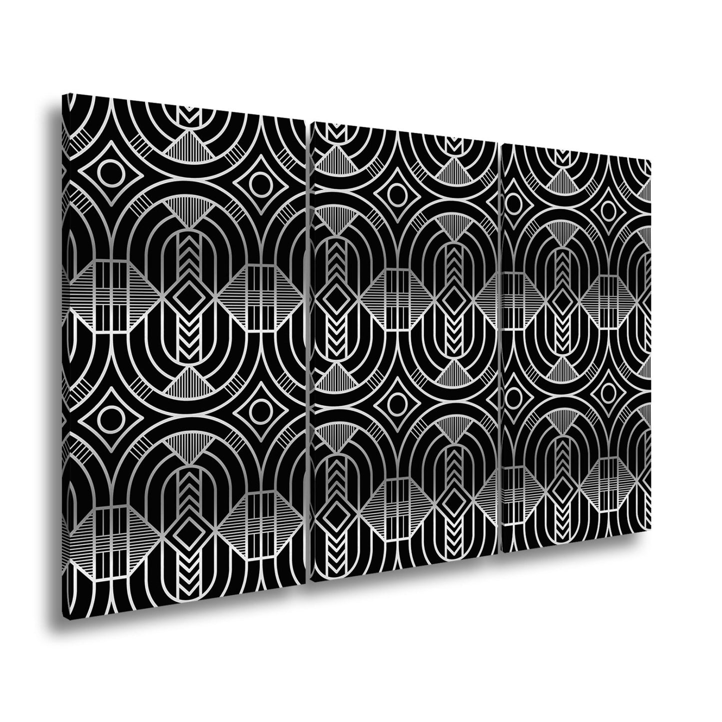 Leinwandbild Elegantes Art - Deco - Muster in goldenen, geometrischen Linien - deyoli