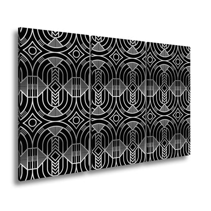 Leinwandbild Elegantes Art - Deco - Muster in goldenen, geometrischen Linien - deyoli