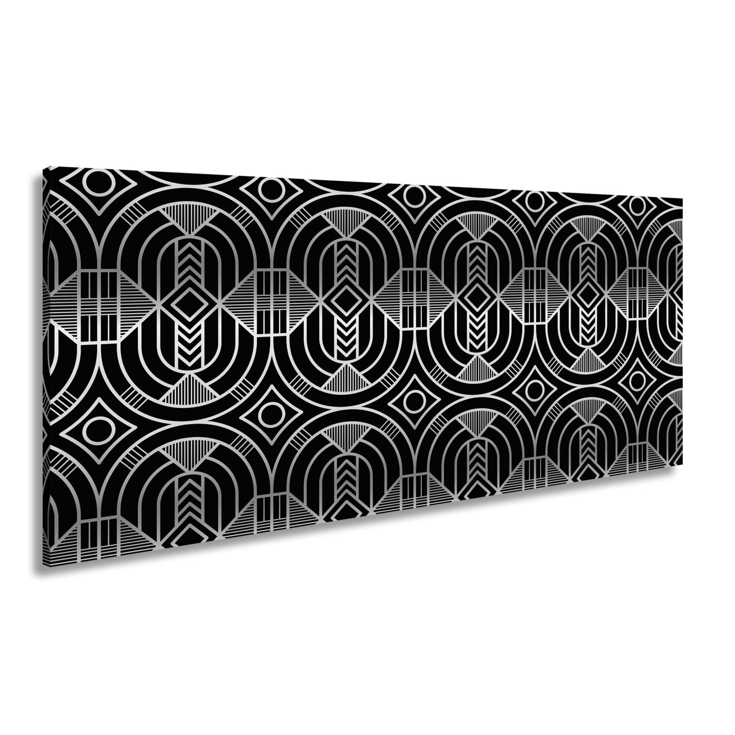 Leinwandbild Elegantes Art - Deco - Muster in goldenen, geometrischen Linien - deyoli