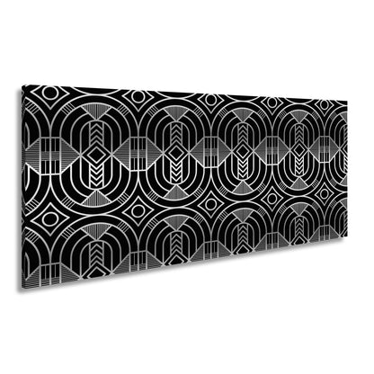 Leinwandbild Elegantes Art - Deco - Muster in goldenen, geometrischen Linien - deyoli