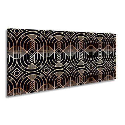 Leinwandbild Elegantes Art - Deco - Muster in goldenen, geometrischen Linien - deyoli