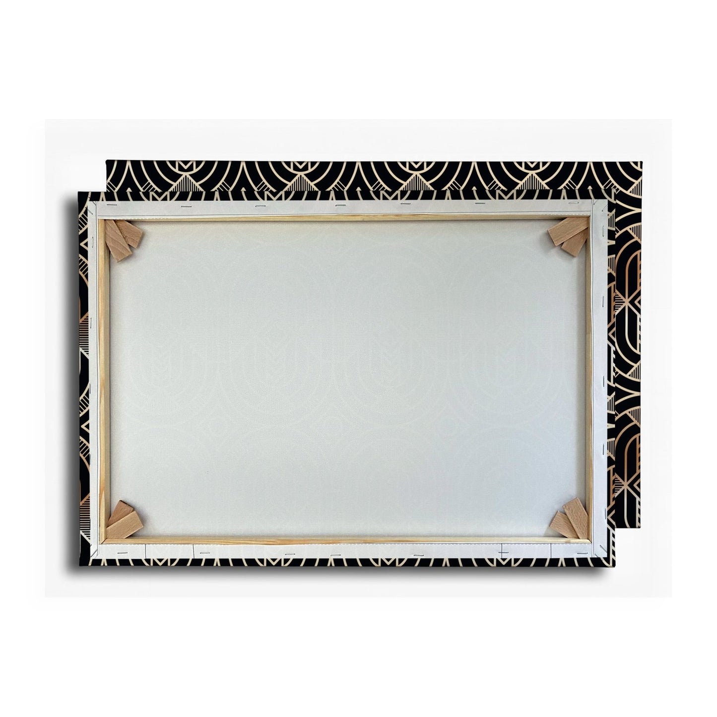Leinwandbild Elegantes Art - Deco - Muster in goldenen, geometrischen Linien - deyoli
