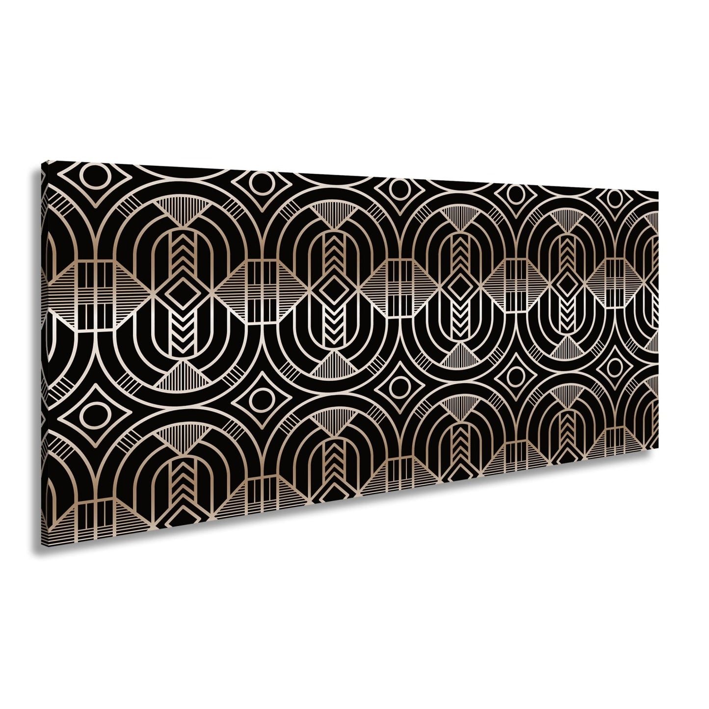 Leinwandbild Elegantes Art - Deco - Muster in goldenen, geometrischen Linien - deyoli