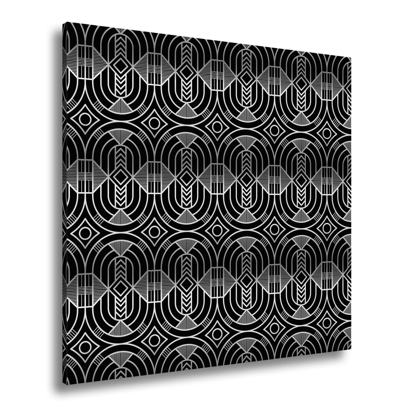 Leinwandbild Elegantes Art - Deco - Muster in goldenen, geometrischen Linien - deyoli