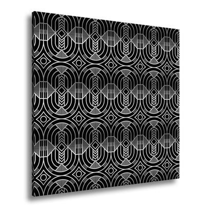 Leinwandbild Elegantes Art - Deco - Muster in goldenen, geometrischen Linien - deyoli