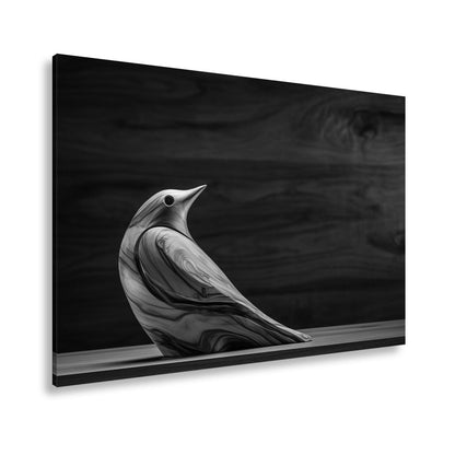 Leinwandbild Eleganz aus Holz – ein Vogel in zeitloser Formvollendung. - deyoli