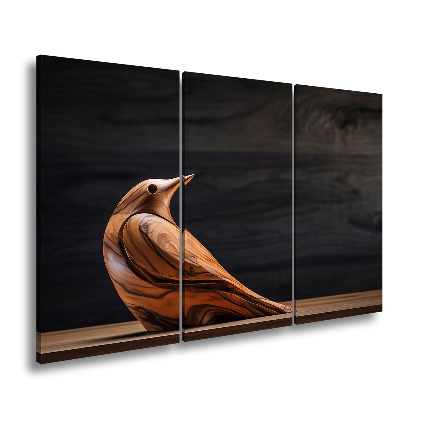 Leinwandbild Eleganz aus Holz – ein Vogel in zeitloser Formvollendung. - deyoli