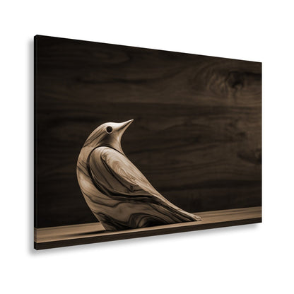 Leinwandbild Eleganz aus Holz – ein Vogel in zeitloser Formvollendung. - deyoli