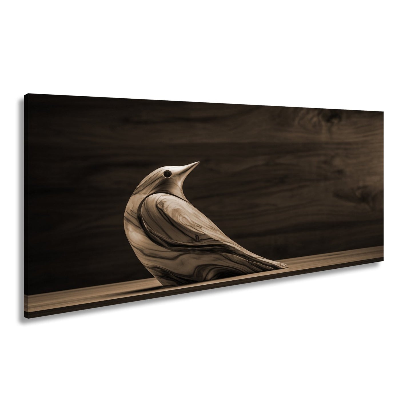 Leinwandbild Eleganz aus Holz – ein Vogel in zeitloser Formvollendung. - deyoli