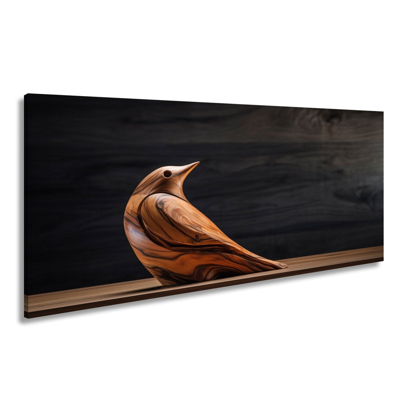 Leinwandbild Eleganz aus Holz – ein Vogel in zeitloser Formvollendung. - deyoli