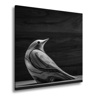 Leinwandbild Eleganz aus Holz – ein Vogel in zeitloser Formvollendung. - deyoli