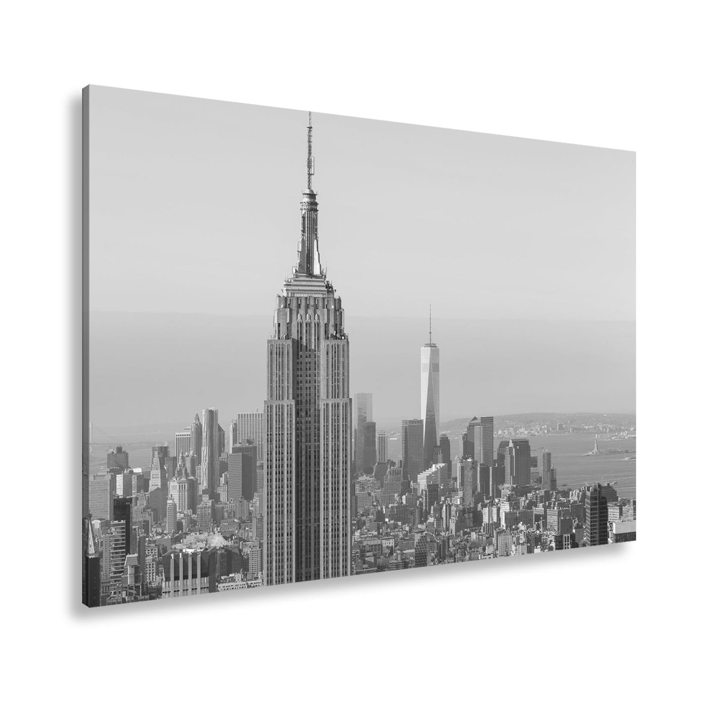 Leinwandbild Empire State thront klar über einer hellen skyline am ruhigen Morgen - deyoli