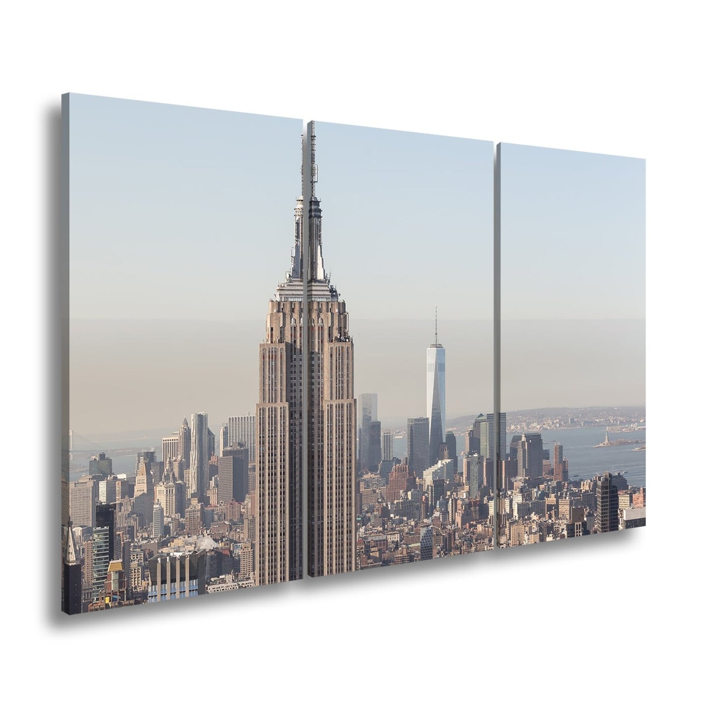 Leinwandbild Empire State thront klar über einer hellen skyline am ruhigen Morgen - deyoli