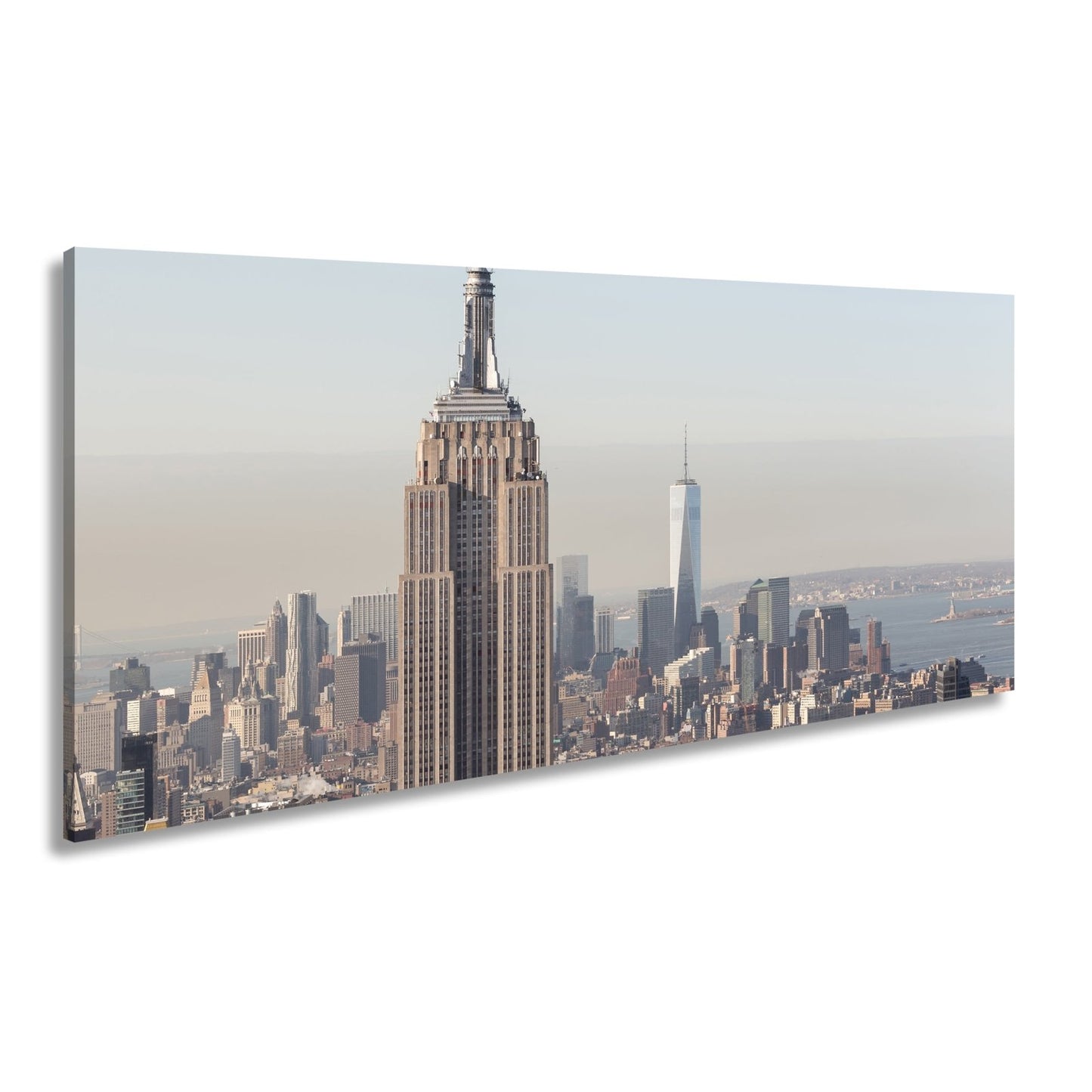 Leinwandbild Empire State thront klar über einer hellen skyline am ruhigen Morgen - deyoli
