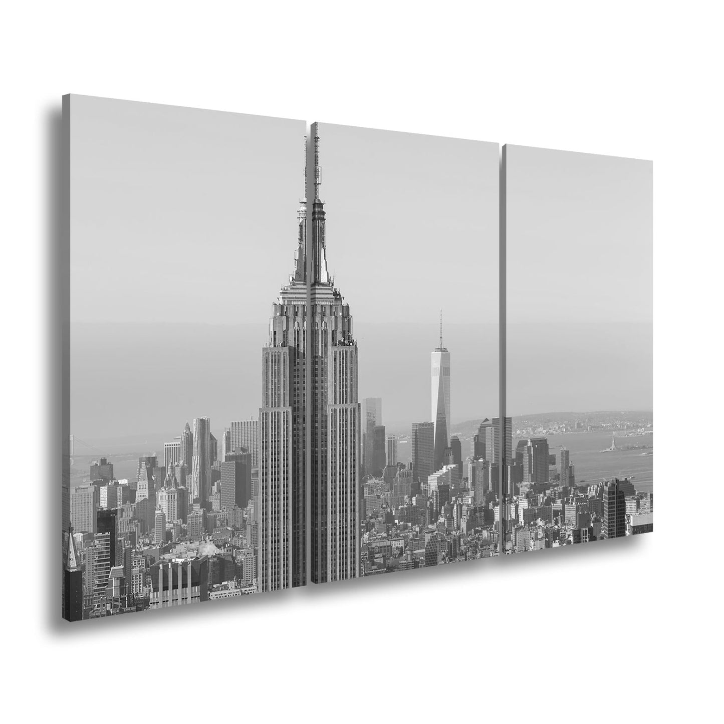 Leinwandbild Empire State thront klar über einer hellen skyline am ruhigen Morgen - deyoli