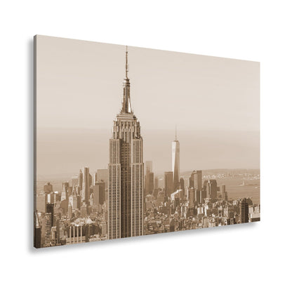 Leinwandbild Empire State thront klar über einer hellen skyline am ruhigen Morgen - deyoli