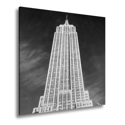 Leinwandbild Empire State XXL – Majestätisch ragt in den blauen Himmel - deyoli