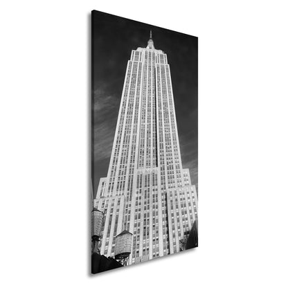 Leinwandbild Empire State XXL – Majestätisch ragt in den blauen Himmel - deyoli