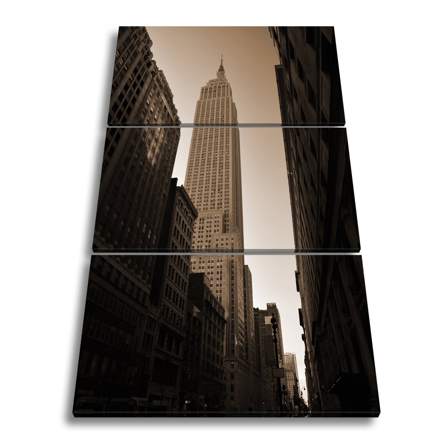 Leinwandbild Empire State XXL – Majestätisch zwischen dunklen Straßenschluchten - deyoli