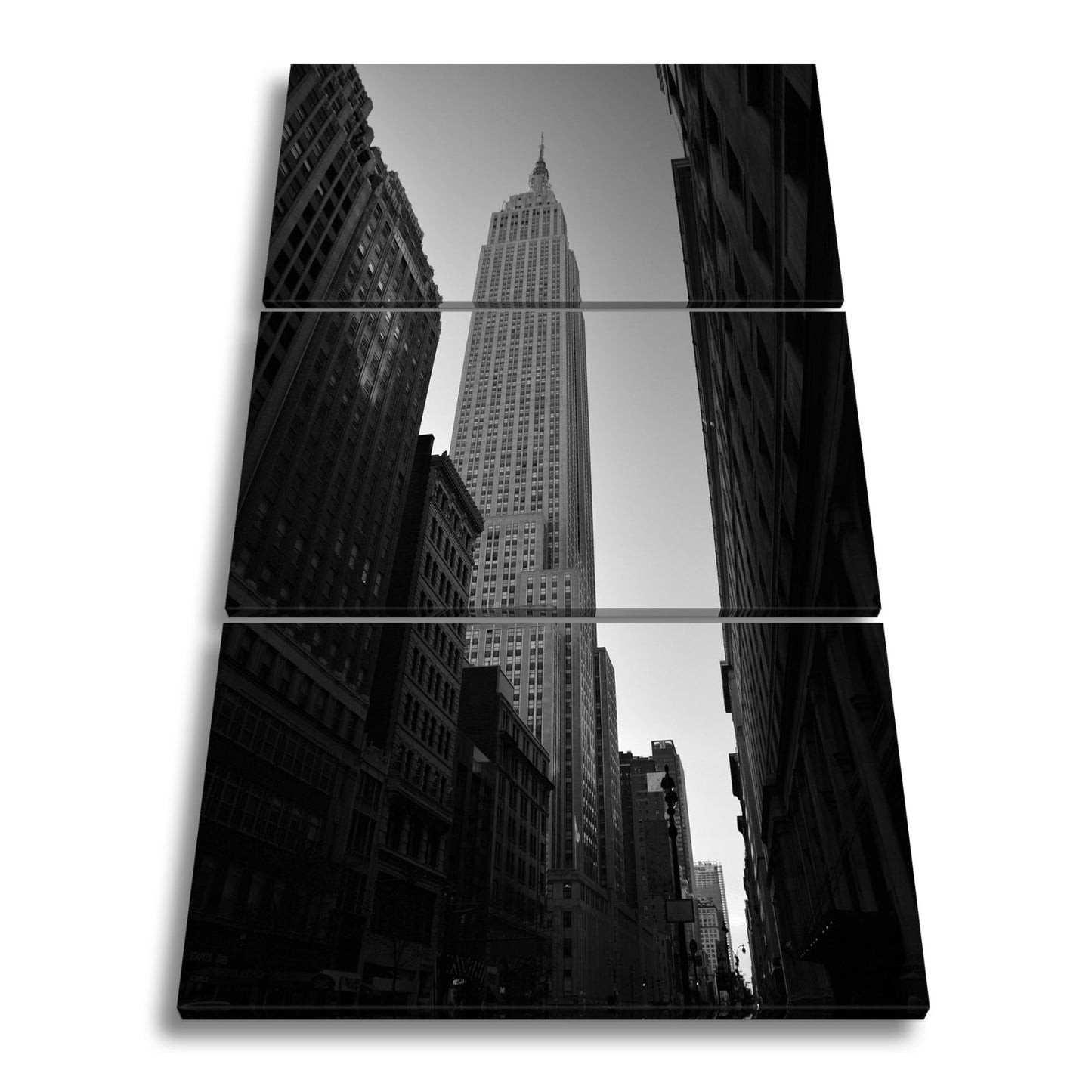 Leinwandbild Empire State XXL – Majestätisch zwischen dunklen Straßenschluchten - deyoli
