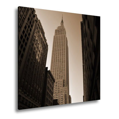 Leinwandbild Empire State XXL – Majestätisch zwischen dunklen Straßenschluchten - deyoli