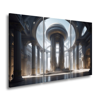 Leinwandbild Erhabene Stille – Licht durchflutet die Hallen ewiger Pracht. - deyoli