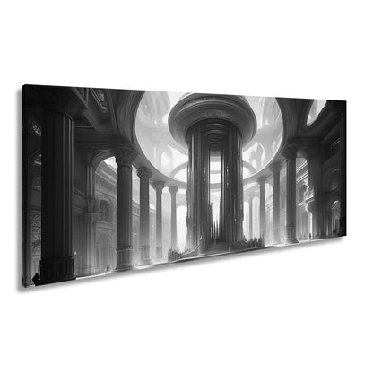Leinwandbild Erhabene Stille – Licht durchflutet die Hallen ewiger Pracht. - deyoli