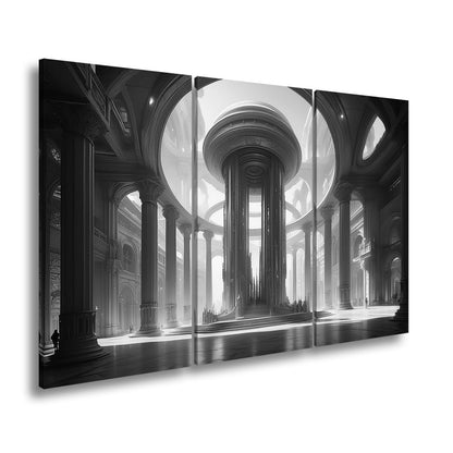 Leinwandbild Erhabene Stille – Licht durchflutet die Hallen ewiger Pracht. - deyoli
