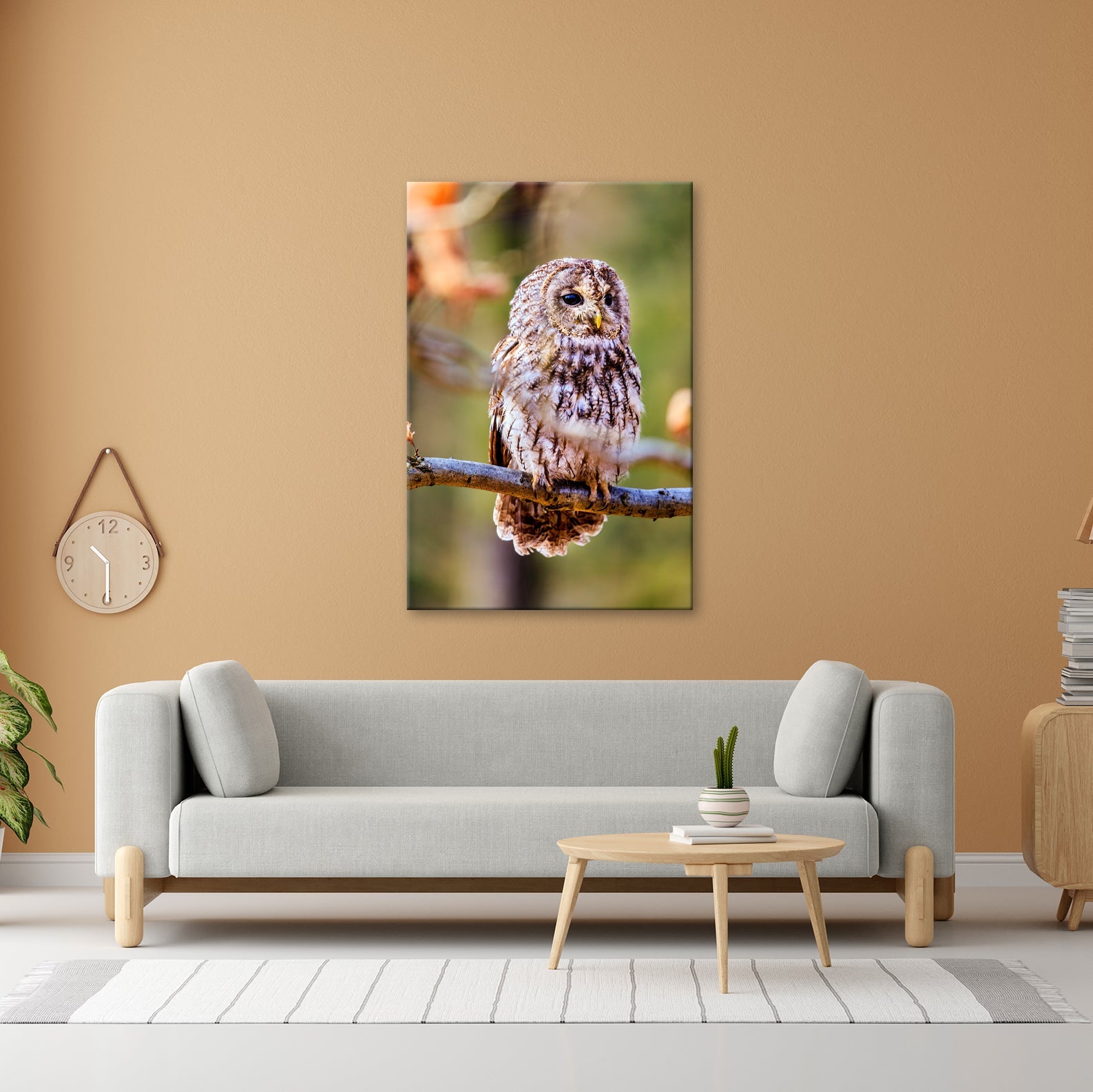 Leinwandbild Eule im Morgenlicht – stiller Blick der Weisheit. - deyoli