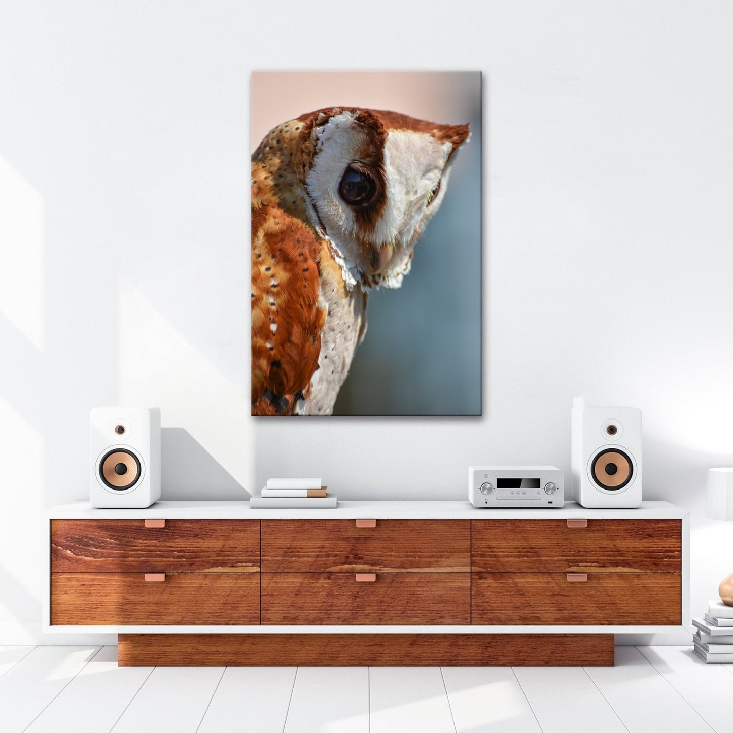 Leinwandbild Eulenblick voller Tiefe – Weisheit in feinem Gefieder. - deyoli