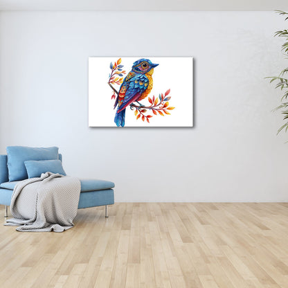 Leinwandbild Fantasievogel in farbenfrohem Kunststil - deyoli